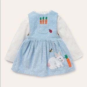 Baby Boden cord bunny pinnie set